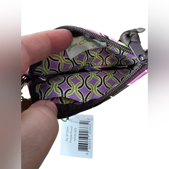 NWT Vera Bradley Zip ID Wallet with Key Ring in Purple Punch Pattern - Picture 4 of 4